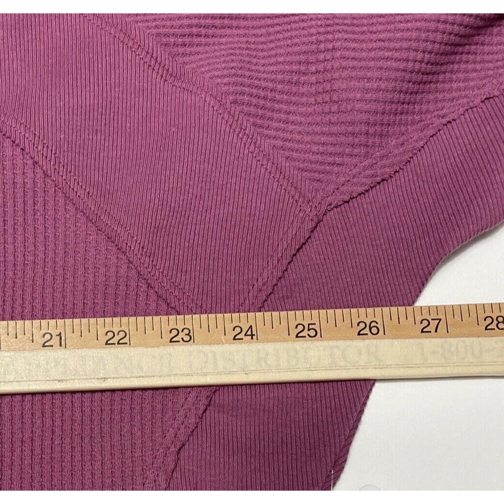 Free People Santa Clara Oversized Thermal Waffle Knit Top Mulberry XS NWT - Picture 5 of 8
